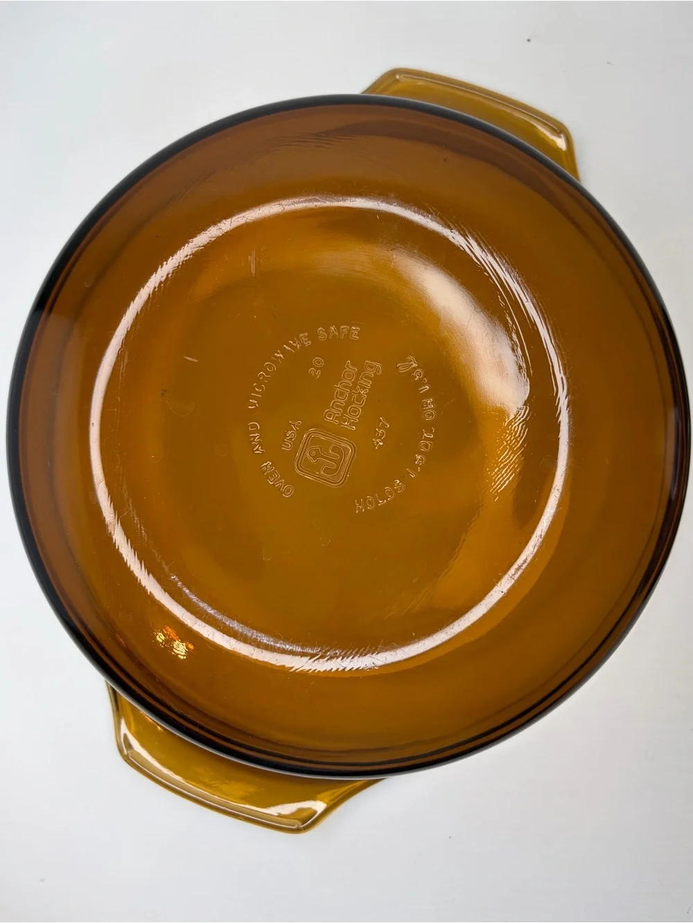Anchor ovenware Amber Glass Casserole Dish with Lid 1.5QT